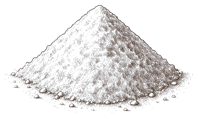 Engraving of a small mound of creatine powder